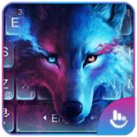 Neon Blue Dark Night Wolf Keyboard Theme on 9Apps