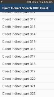 Direct Indirect Speech 1000 Question Answers скриншот 4