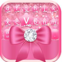Pink Bow Diamond Keyboard Theme