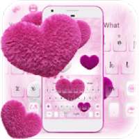 Pink heart Fluffy Keyboard