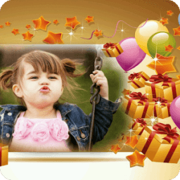 1 min App - Happy Birthday Photo Frame आइकन