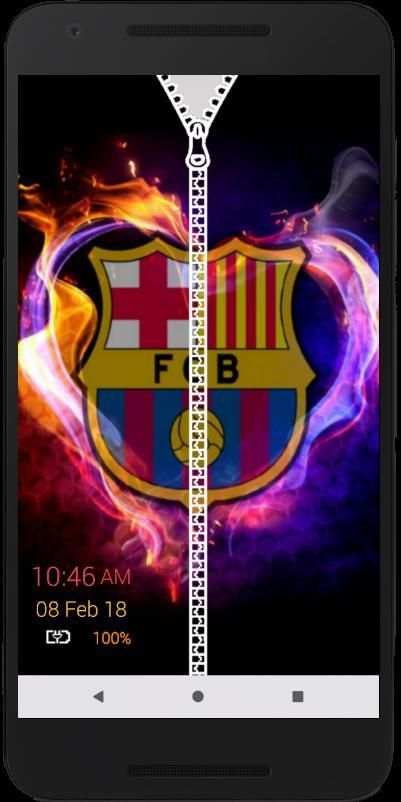 FC Barcelona zipper lock screen स्क्रीनशॉट 4