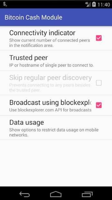 Testnet Bitcoin Cash Module for Mycelium Testnet screenshot 1