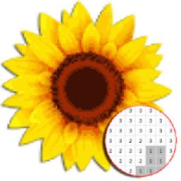 ikon Beautiful Flower Coloring By Number - Pixel Art