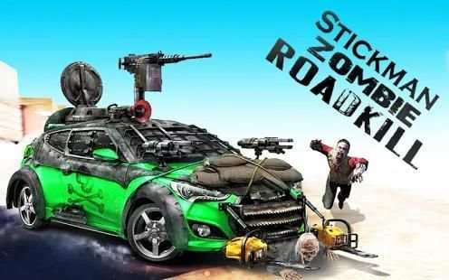 Stickman Zombie Destruction Roadkill Hero Car Game screenshot 4