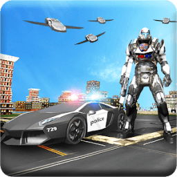 ikon US Police Robot Car Transformation: Car Transform