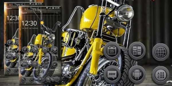 Tema Moto Balap Kuning screenshot 1