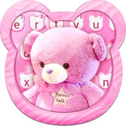 Pink Love Cute Bear Keyboard Theme 10001003