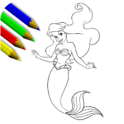 Little Mermaid Coloring Book Drawing Game आइकन