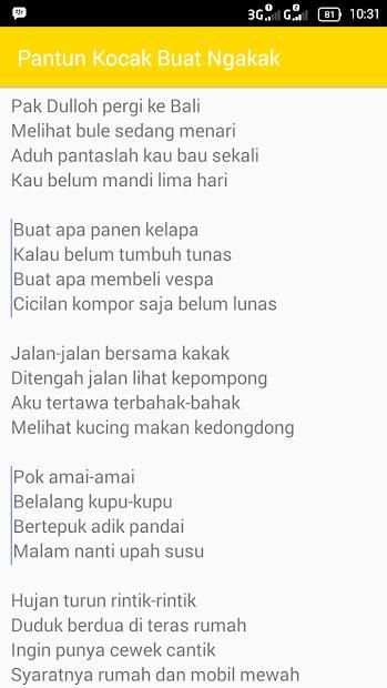 Kumpulan Pantun Lucu Humor screenshot 5