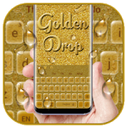 Beautiful Golden Drop Keyboard Theme आइकन