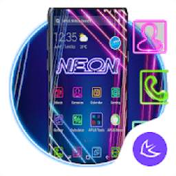 Blue Purple Neon APUS Launcher theme