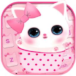 Pink Cute Kitty Keyboard Theme