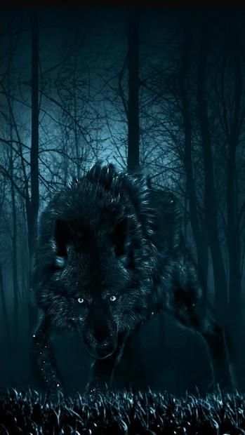 Galaxy ice wolf live wallpaper screenshot 2