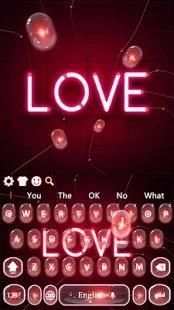 LOVEs red neon lamp keyboard theme screenshot 1