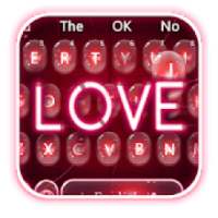 LOVEs red neon lamp keyboard theme on 9Apps