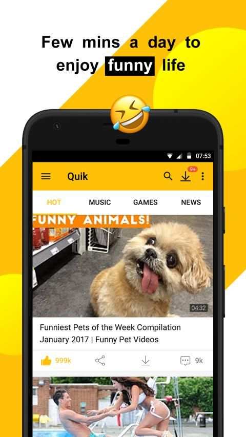  Quik Video:Video social,Virus video,TV shows,Vira screenshot 1