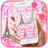 Romantic Pink Paris Love Keyboard Theme