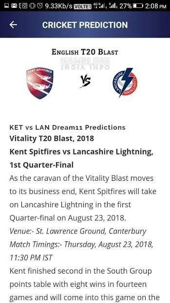 Dream11 Team Prediction screenshot 3