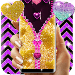 ikon Glitter zipper lock screen