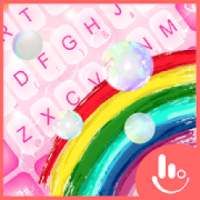 Pink Rainbow Bubble Keyboard Theme on 9Apps