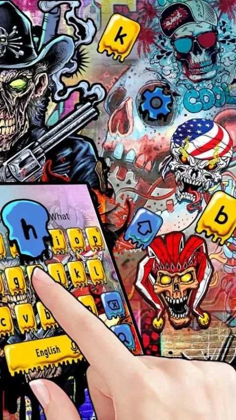 Death Graffiti Skull Keyboard screenshot 7