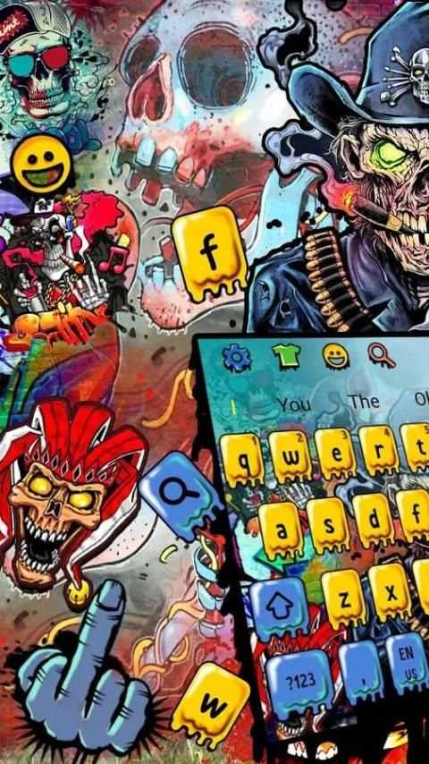 Death Graffiti Skull Keyboard screenshot 8