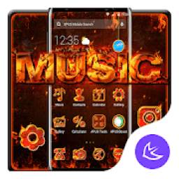 Flame Music APUS Launcher theme