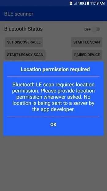 BLE scanner screenshot 1