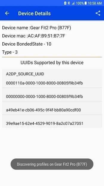 BLE scanner screenshot 2