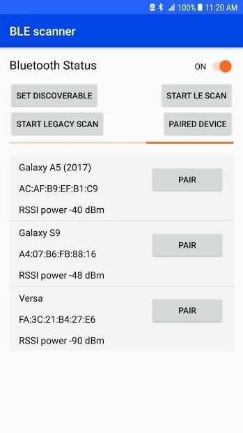BLE scanner screenshot 3