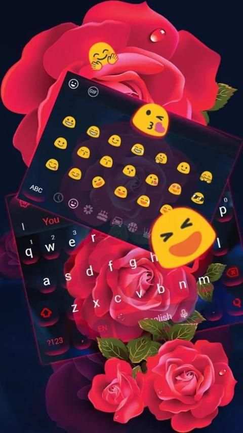 Tema Red Rose Keyboard screenshot 2