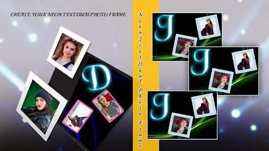 Neon Text Dual Photo Frame screenshot 4