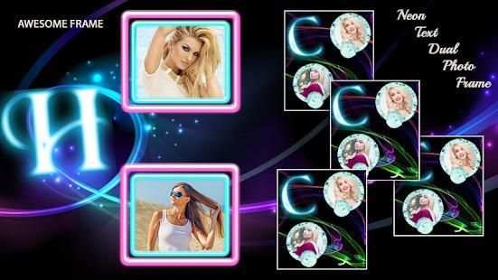 Neon Text Dual Photo Frame screenshot 3