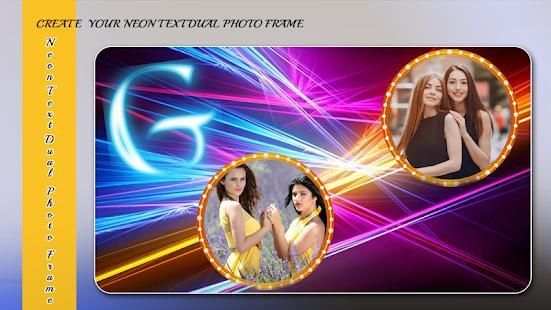 Neon Text Dual Photo Frame screenshot 2