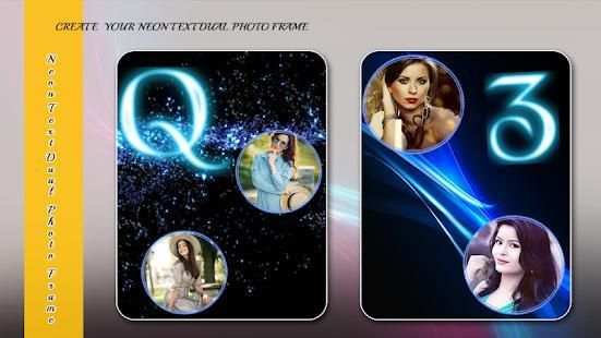 Neon Text Dual Photo Frame screenshot 1