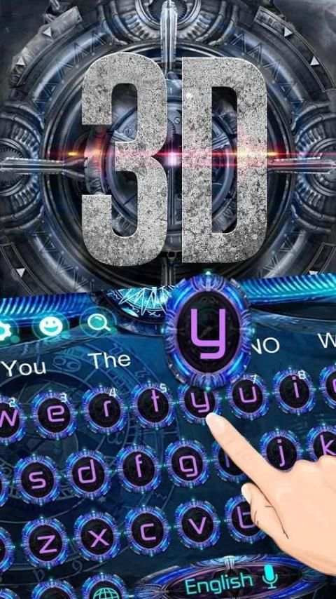 Neon Tech 3D Keyboard screenshot 2