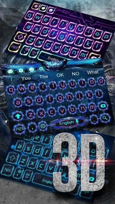 Neon Tech 3D Keyboard screenshot 1