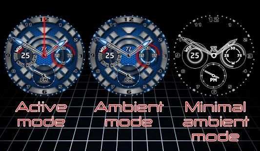 TL Techno Blue Watch Face screenshot 3