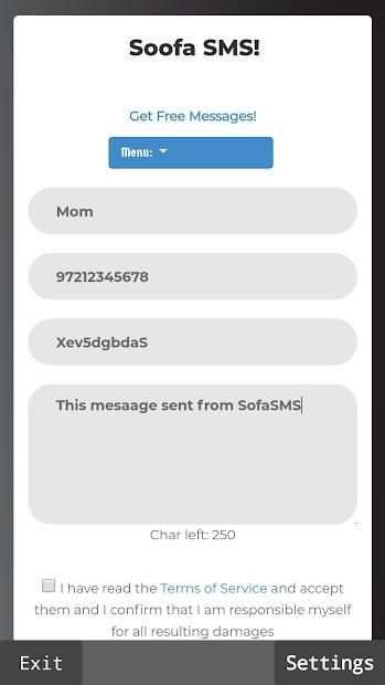 Soofa Spoof SMS screenshot 2
