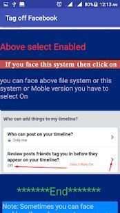 Stop Tagging in Facebook screenshot 1