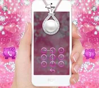 Pink Shining Diamond Kitty Theme screenshot 2