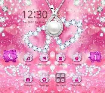 Pink Shining Diamond Kitty Theme screenshot 3