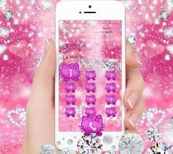 Pink Shining Diamond Kitty Theme screenshot 1