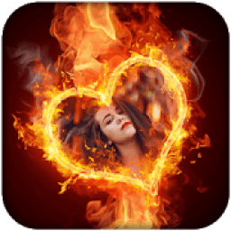 ikon Fire Text Photo Frame