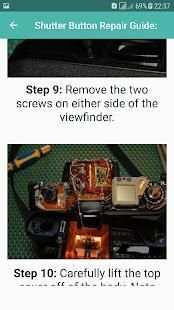 Camera repair guide screenshot 1