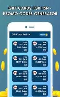 Gift Cards for PSN - Promo Codes Generator screenshot 1