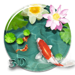 Fancy 3D koi fish theme आइकन