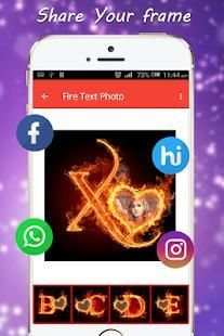Fire Text Photo Frame screenshot 1