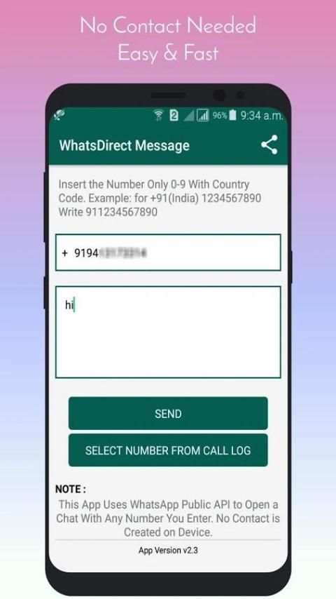 WhatsDirect Message - (WhatsApp Direct Msg Tool) screenshot 3
